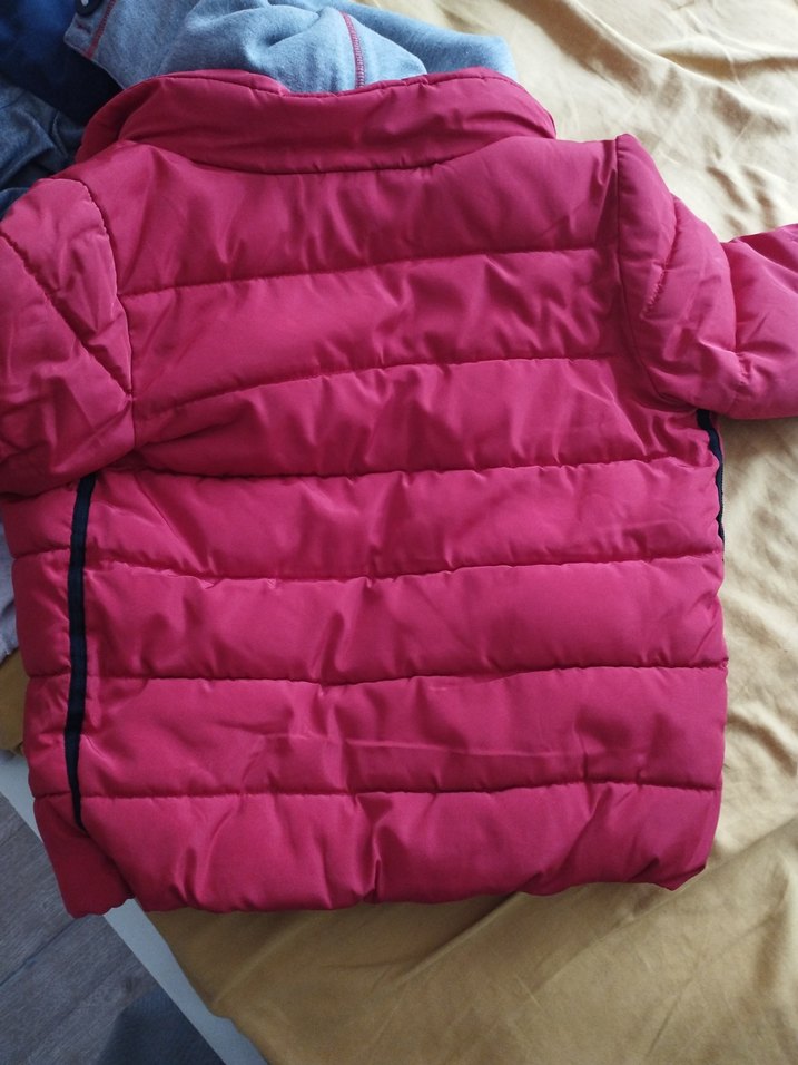 kırmızı koton mont - Görsel 5