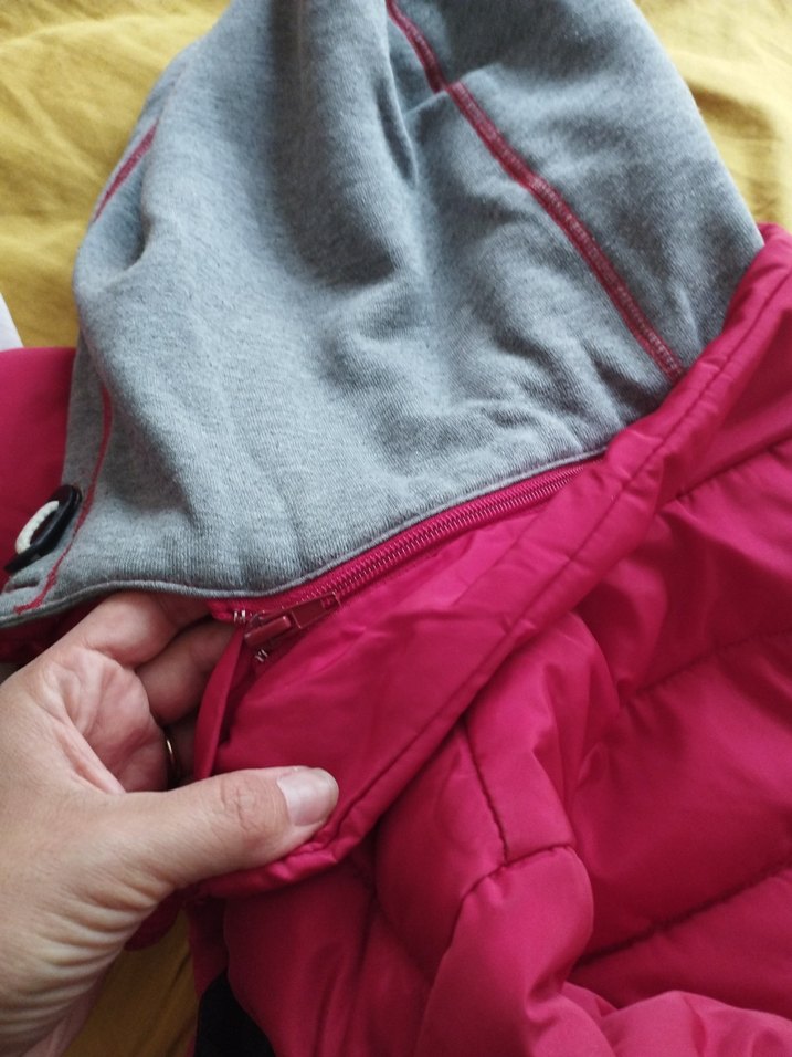 kırmızı koton mont - Görsel 4