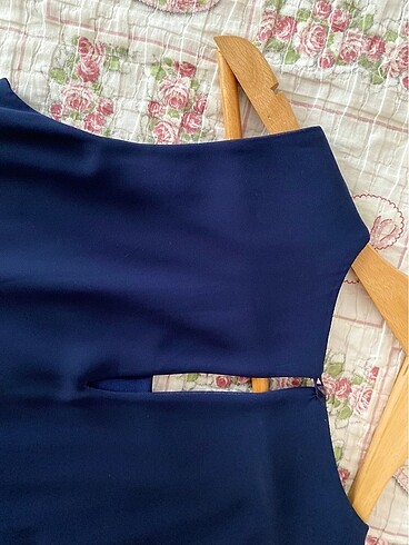 Şık lacivert elbise - Görsel 6