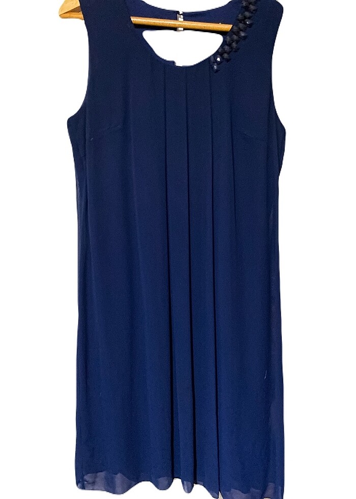 Şık lacivert elbise - Görsel 2