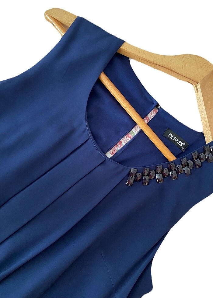 Şık lacivert elbise - Görsel 5