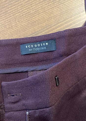 Patlıcan moru,  bordo ve kahve  renkleri karışımı şık pantolon - Görsel 9