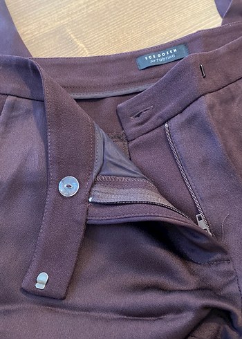 Patlıcan moru,  bordo ve kahve  renkleri karışımı şık pantolon - Görsel 8