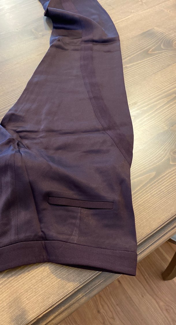 Patlıcan moru,  bordo ve kahve  renkleri karışımı şık pantolon - Görsel 5