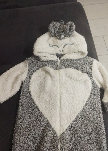 Gri Kürklü Bebek Tulumu - Görsel 2