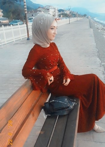 Abiye bordo Drapeli Uzun Abiye Elbise