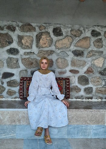 Diğer Uzun Beyaz Dantel Detaylı Elbise
