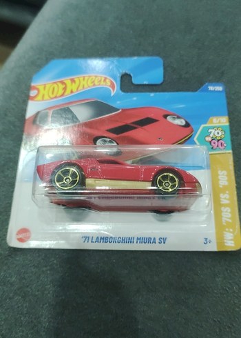  Parlak Kırmızı Hot Wheels Lamborghini Miura SV Oyuncak Araba