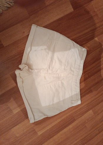 Düğmeli Bej Mini Hamile Şortu - Görsel 6