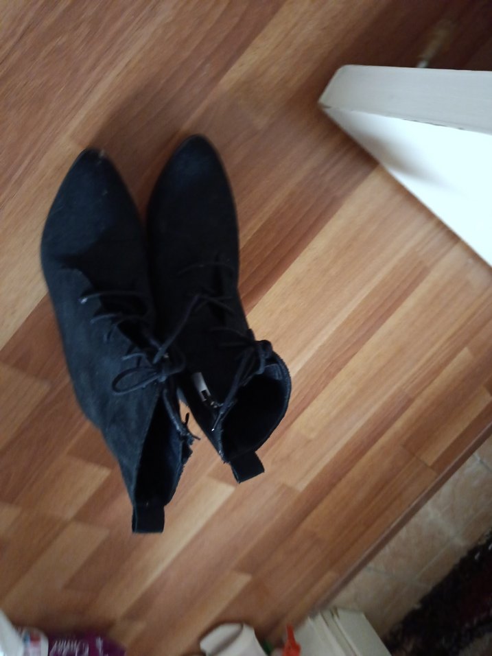 Siyah Süet Gotik Kadın Botları - Görsel 3