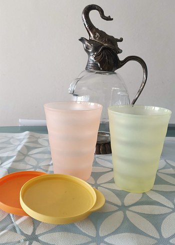Beden turuncu Renk Tupperware Pastel Renkli İki Plastik Bardak