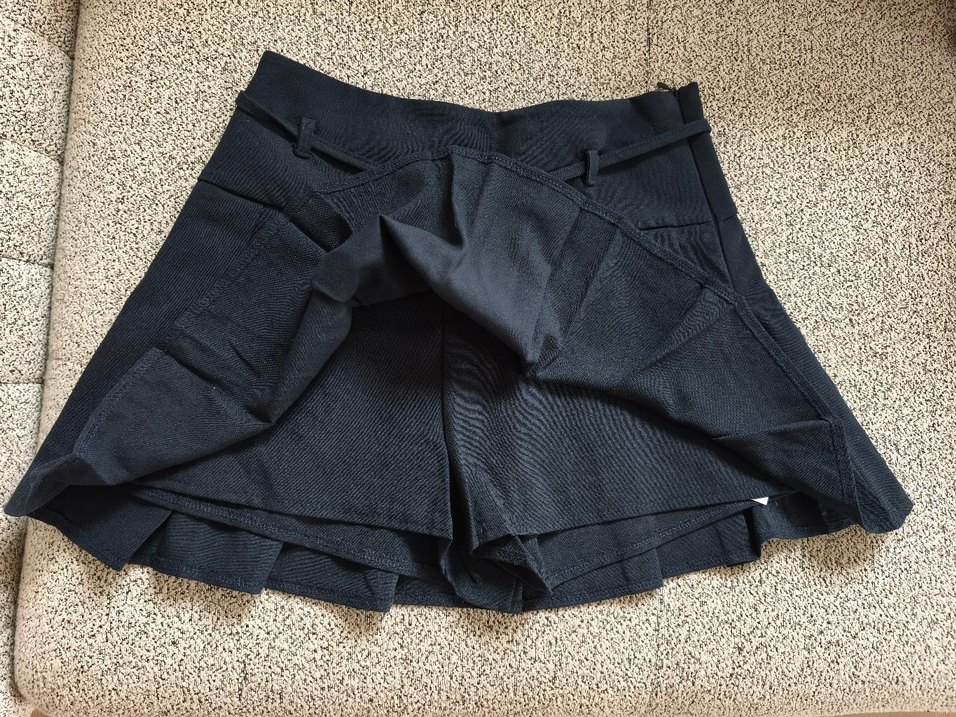 Kadın Siyah Kemerli Mini Etek - Görsel 2