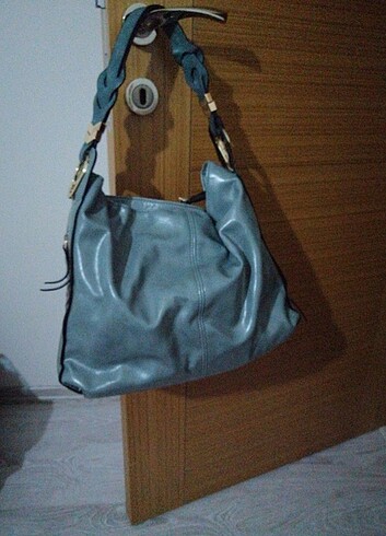 Accessorize #deri mavi kol çantası