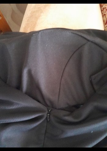 Siyah V Yakalı Uzun Sleevless Gotik Elbise - Görsel 6