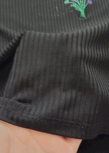l Beden siyah Renk Kısa Kollu Siyah Boğazlı Triko Elbise