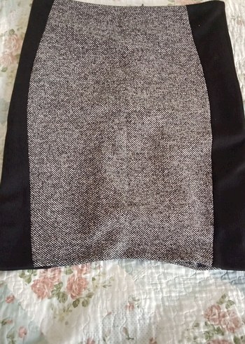 Gri Örgü Kadın Kalem Etek