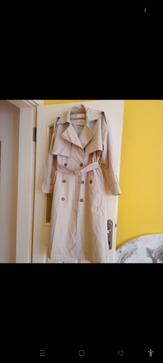 Kemerli Bej Midi Kadın Trençkot - Görsel 2