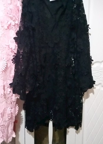 Dantel Detaylı Beyaz Mini Bohem Elbise - Görsel 7