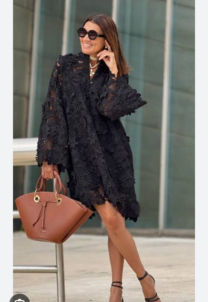 Dantel Detaylı Beyaz Mini Bohem Elbise - Görsel 3