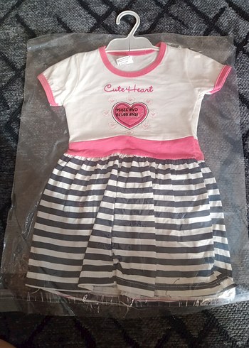 Kız Çocuk Pullu Baskılı elbise modelleri - Görsel 5