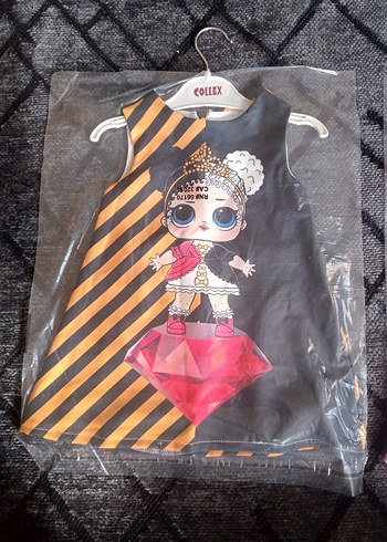 Kız Çocuk Pullu Baskılı elbise modelleri - Görsel 8