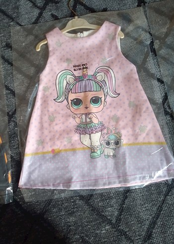 Kız Çocuk Pullu Baskılı elbise modelleri - Görsel 7