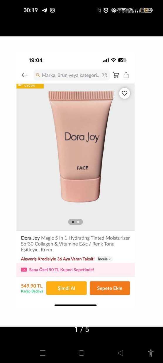 Dora Joy Ultimate 5 in 1 BB Krem SPF50 Medium - Görsel 3