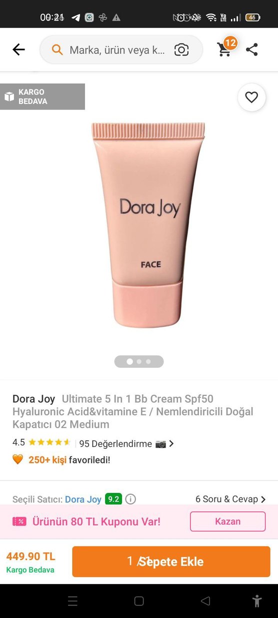 Dora Joy Ultimate 5 in 1 BB Krem SPF50 Medium - Görsel 2