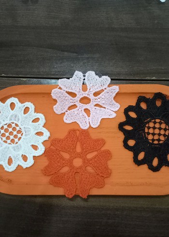 Beden Bohem Tarzı Çiçek Desenli Dantel Bardak Altlıkları