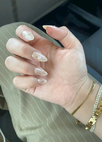 Bej Taşlı takma tırnak set - Görsel 2