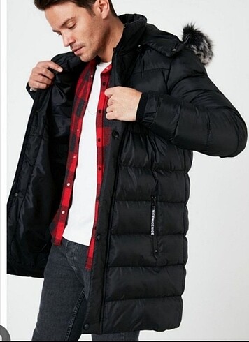 Erkek Uzun Şişme Mont - Görsel 3