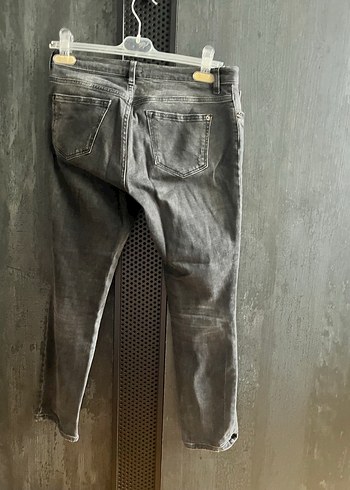 Koyu gri/antrasit Kadın Denim Pantolon - Görsel 5