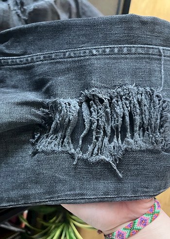 Koyu gri/antrasit Kadın Denim Pantolon - Görsel 3