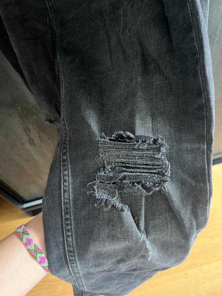 Koyu gri/antrasit Kadın Denim Pantolon - Görsel 4