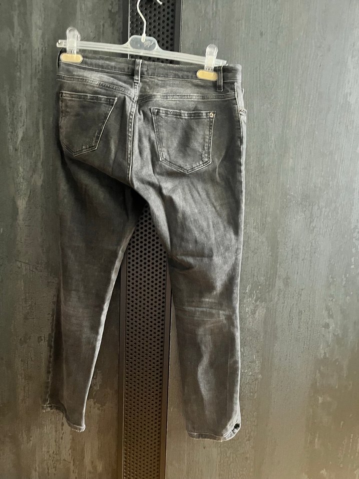 Koyu gri/antrasit Kadın Denim Pantolon - Görsel 5