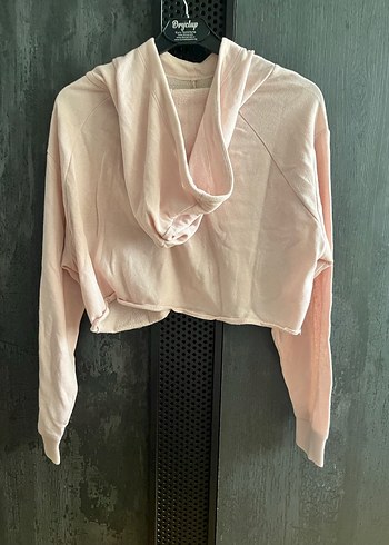 Kapüşonlu Kısa Kesim Sweatshirt - Görsel 3