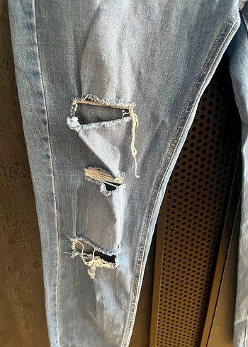 Kadın Yırtık Bol Kesim Denim Pantolon - Görsel 2