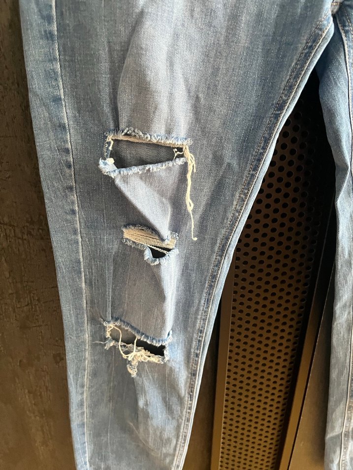 Kadın Yırtık Bol Kesim Denim Pantolon - Görsel 2