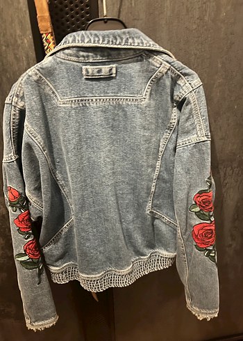 Kadın Denim Ceket Fermuarlı - Görsel 5