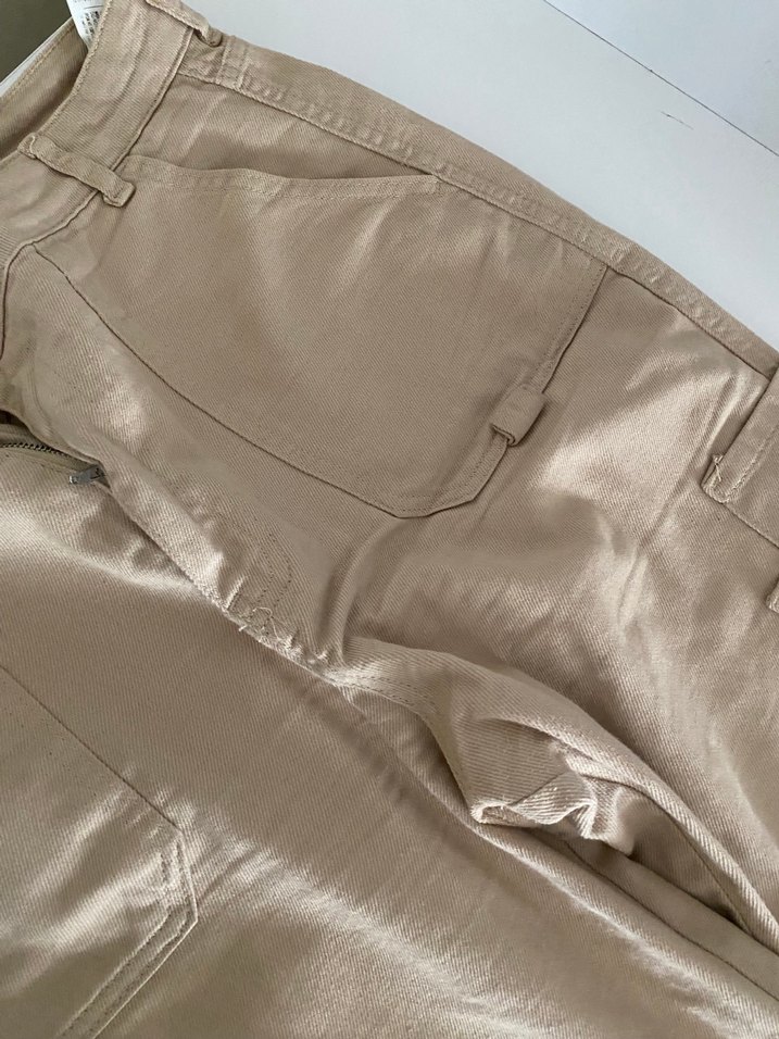 Bej Rahat Kesim Kadın Kumaş Pantolon - Görsel 3