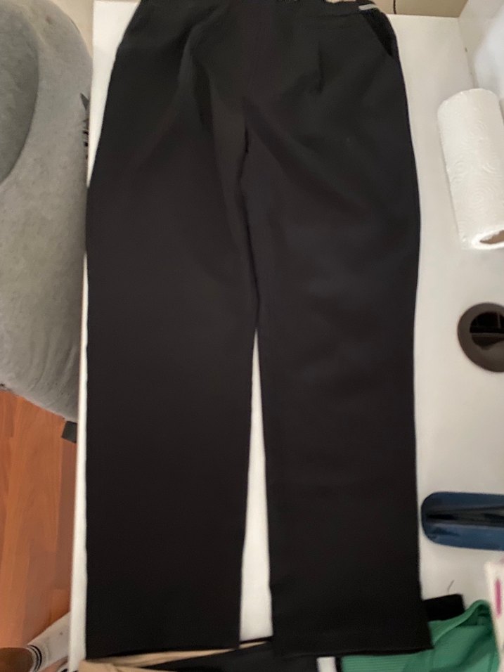 Siyah Kemerli Kadın Kumaş Pantolon - Görsel 2