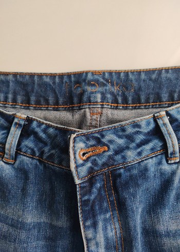 Kadın Renkli Mavi Denim Şort