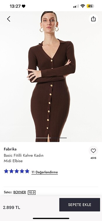 38 Beden kahverengi Renk fabrika elbise