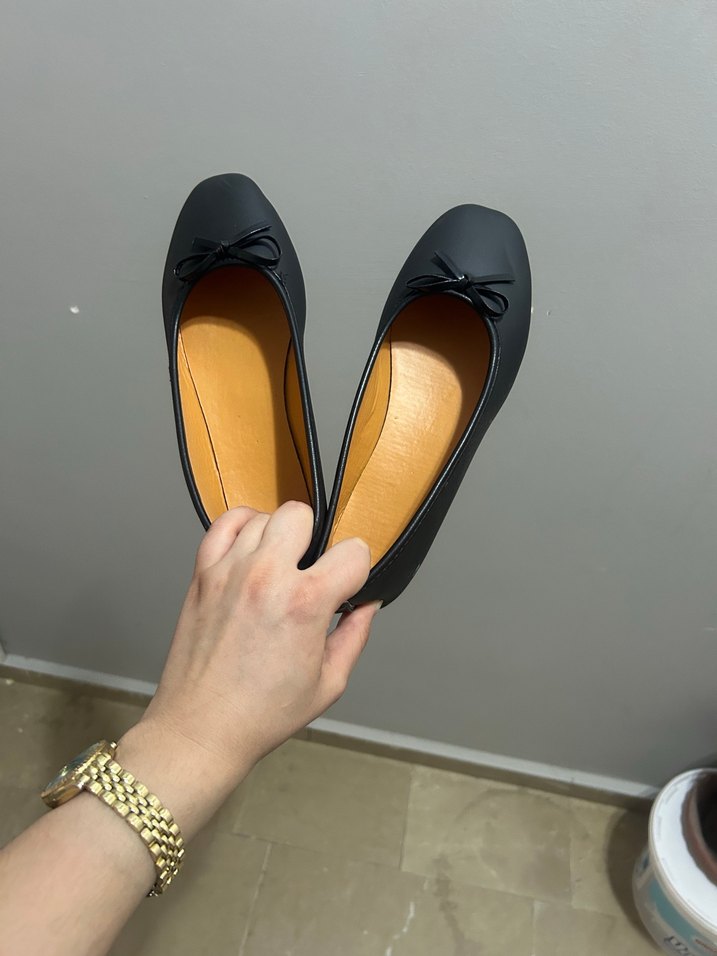 Kadın Siyah Stiletto Topuklu Babet - Görsel 2