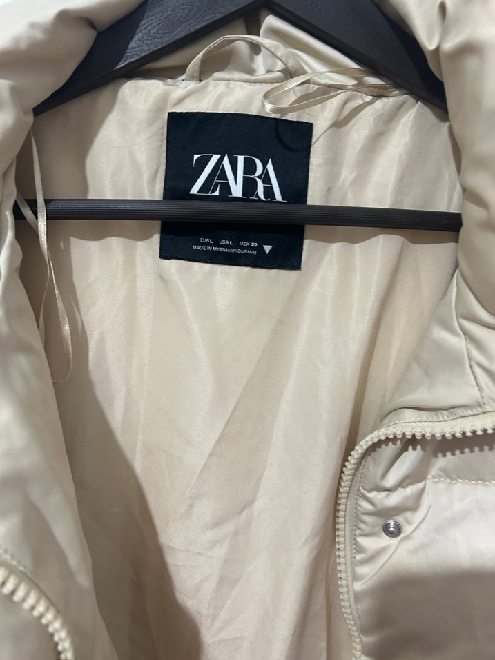 Zara Bej Kısa Düğmeli Kadın Mont - Görsel 4