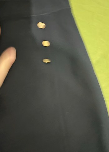 Düğmeli Siyah Mini Etek - Görsel 2