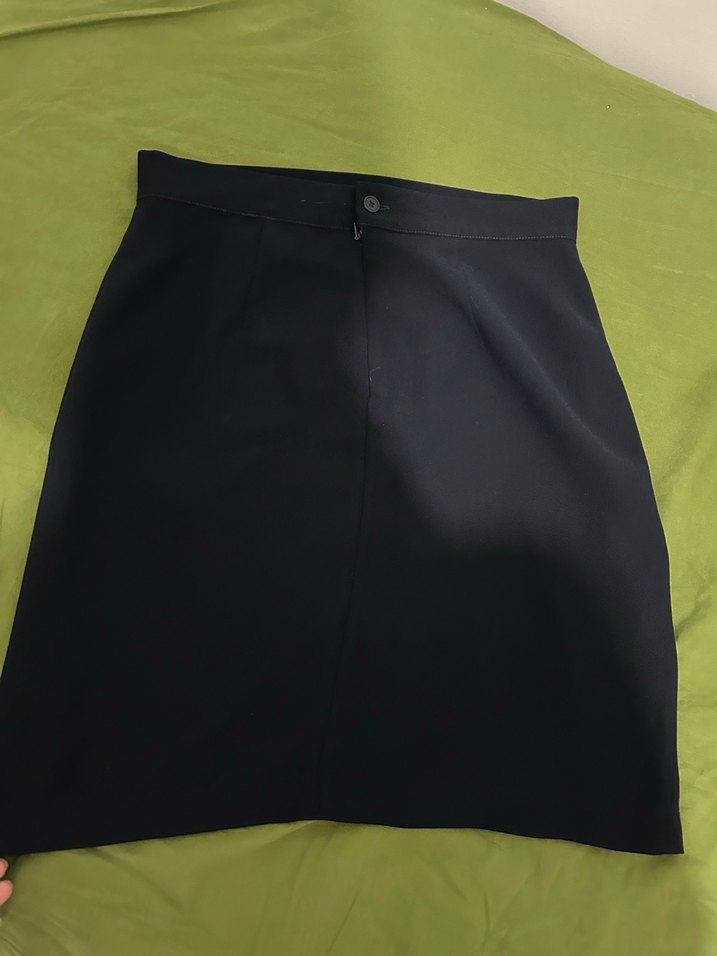 Düğmeli Siyah Mini Etek - Görsel 4