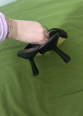 Siyah Yılan Desenli Tokalı Stiletto - Görsel 4