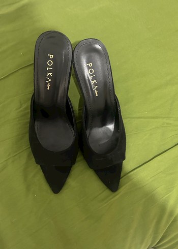 Siyah Yılan Desenli Tokalı Stiletto - Görsel 2