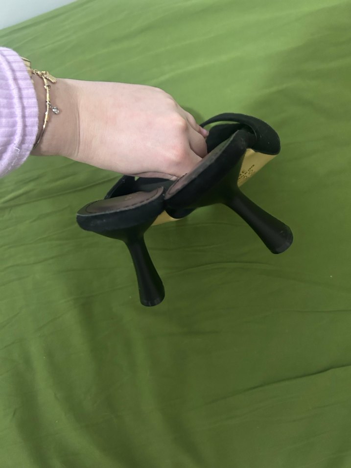 Siyah Yılan Desenli Tokalı Stiletto - Görsel 4